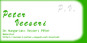 peter vecseri business card